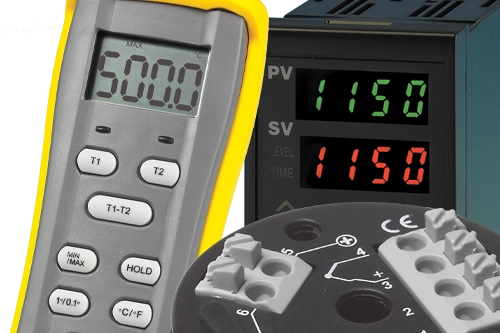 Hand held temperature indicators, temperature transmitters and temperature controllers