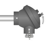 Heavy-duty thermocouple with a cast iron terminal head for industrial applications